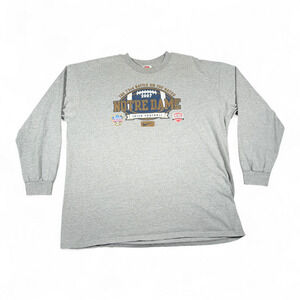 Notre Dame Shirt Adult 2XL XXL Gray Nike Football University NCAA Champion Y2K